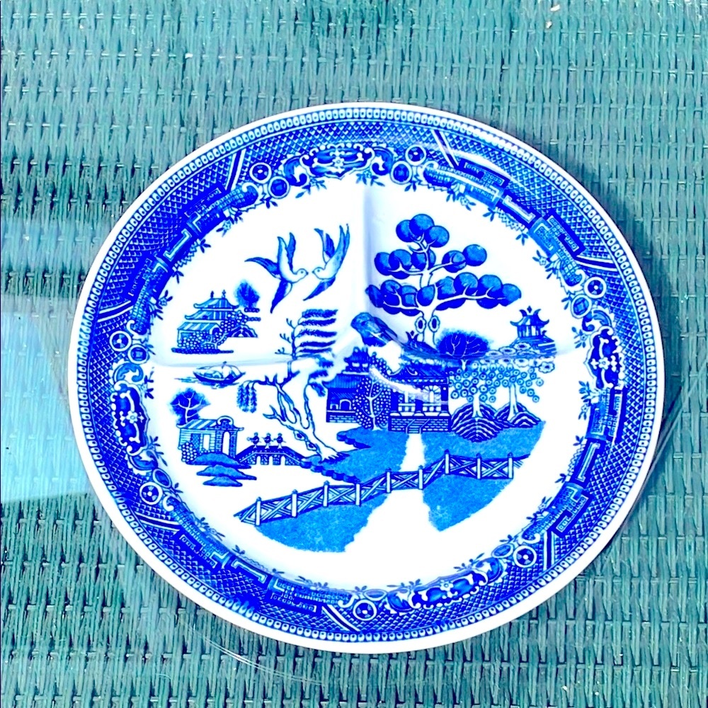 Grafton Grill Blue Willow 9.5” Grill Plate Vintage 1950’s Made by Carr China Co.